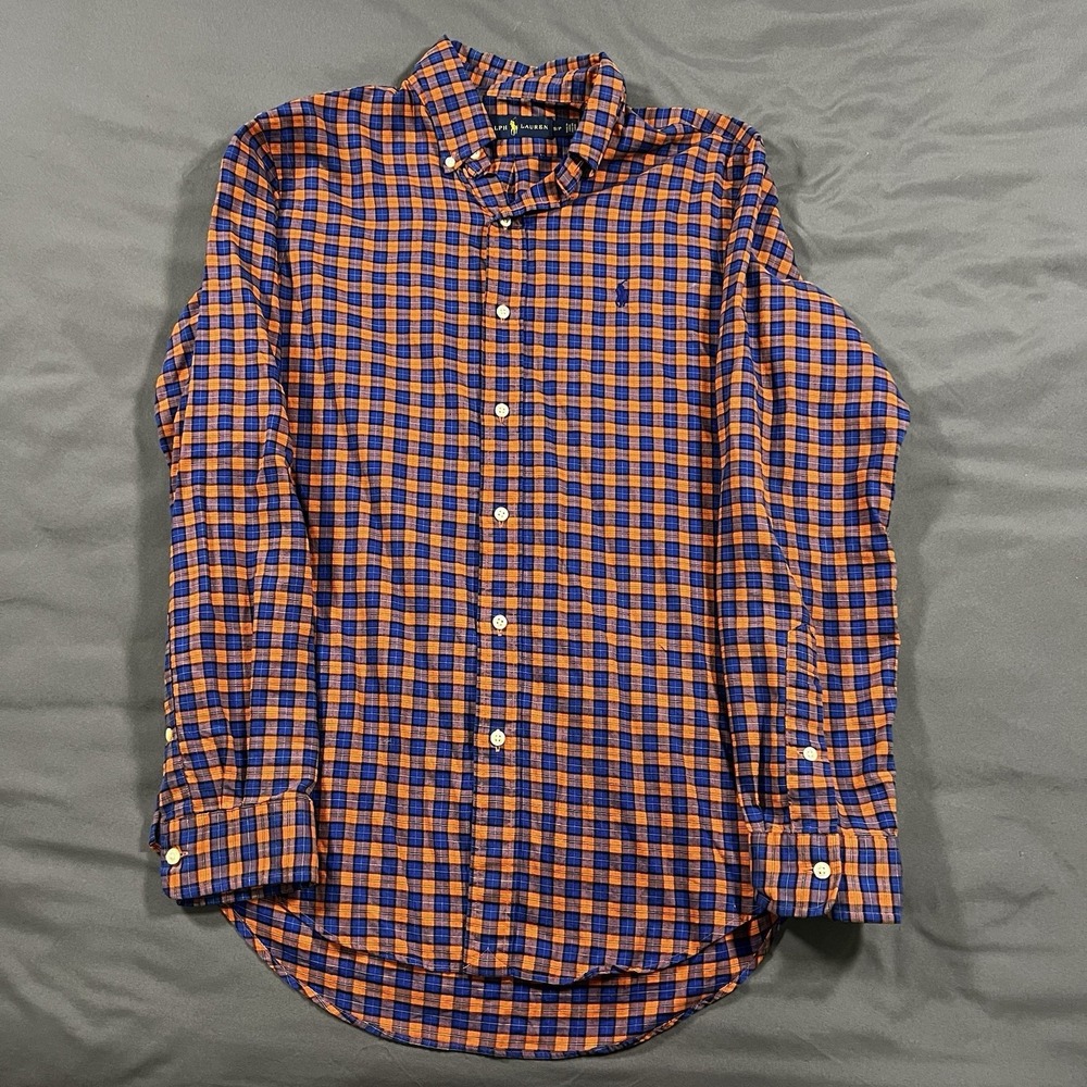 Ralph Lauren Classic Fit Shirt Plaid Long‎ Sleeve Button Up Size Small Colorful